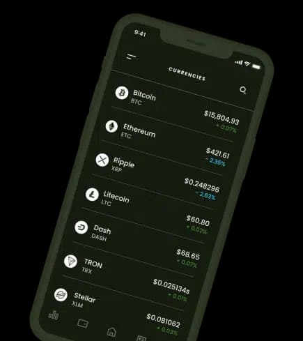 Illustration of a mobile currency list